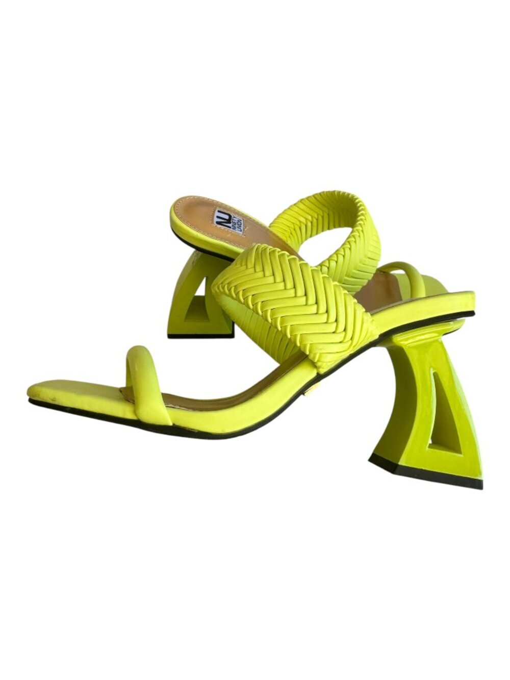 Ninety Union "Malibu" Woven Slide Sandals – Neon Lime – NWT Size 8 - Picture 6 of 12